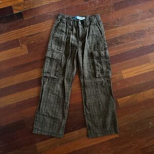 Old Navy Dark Brown Checkered Cargo Pants